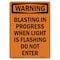 Signmission Safety Sign, OSHA WARNING, 10" Height, Blasting In Progress When Light, Portrait, D-V-12991 OS-WS-D-710-V-12991 - alternate 1
